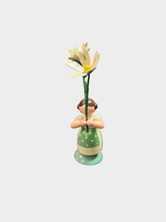 STRACO WEHA KUNST Holzfigur Blumenmädchen handbemalt Erzgebirge