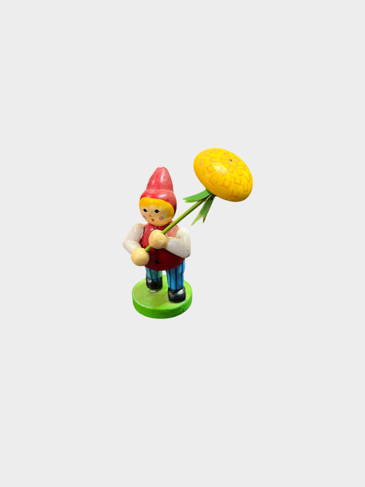 Otto Mertens Holzfigur Wichtel Schirm handbemalt Germany 8 cm
