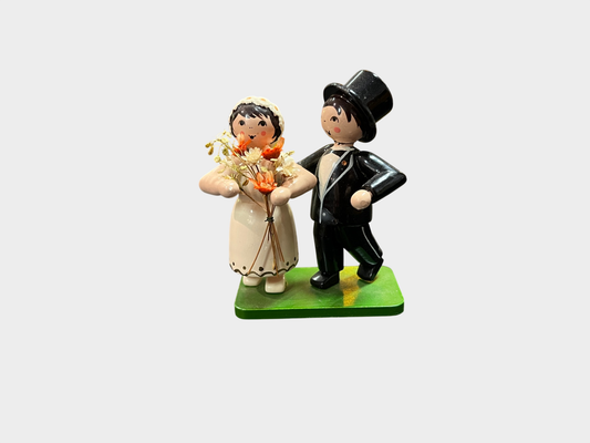 ULMIK Erzgebirge Holzfigur Brautpaar handbemalt 7 cm