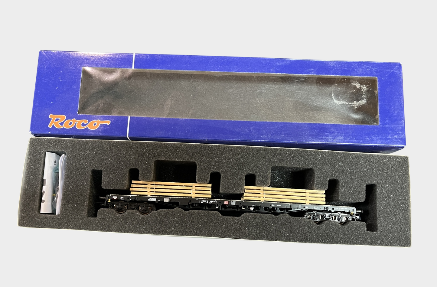 Roco H0 Rungenwagen DB AG 66720 Holzladung OVP
