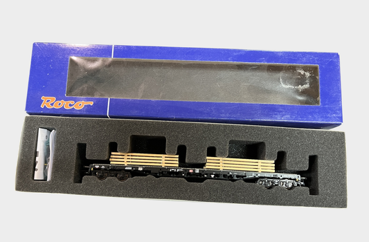 Roco H0 Rungenwagen DB AG 66720 Holzladung OVP