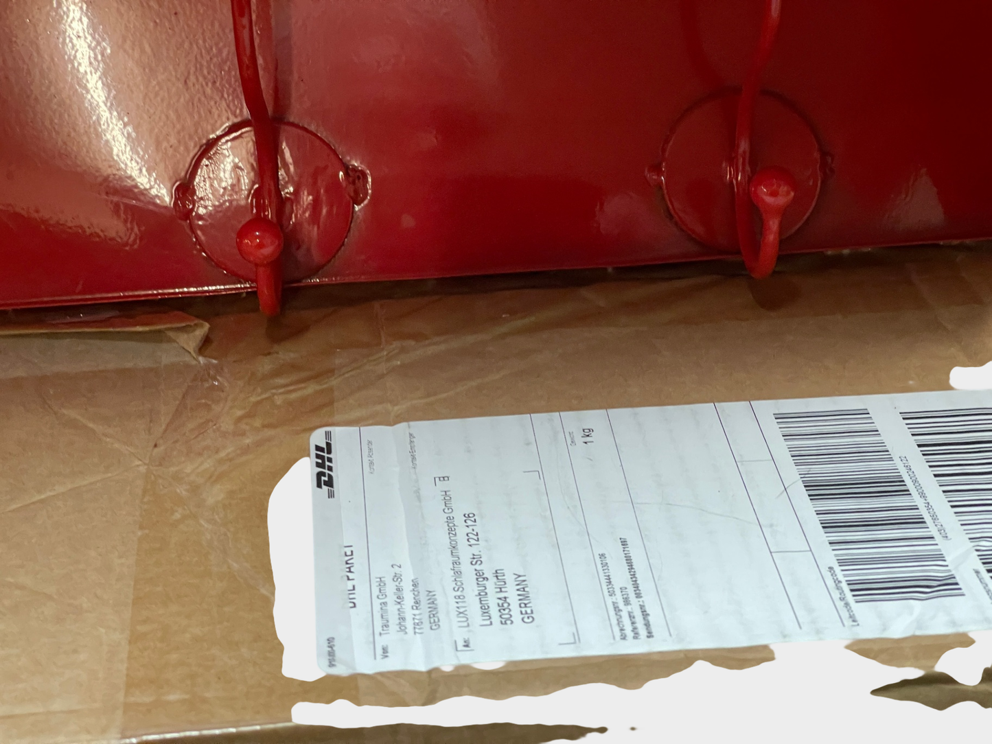 Vintage Blech-Wandschrank mit Haken, Rot, 80er Jahre