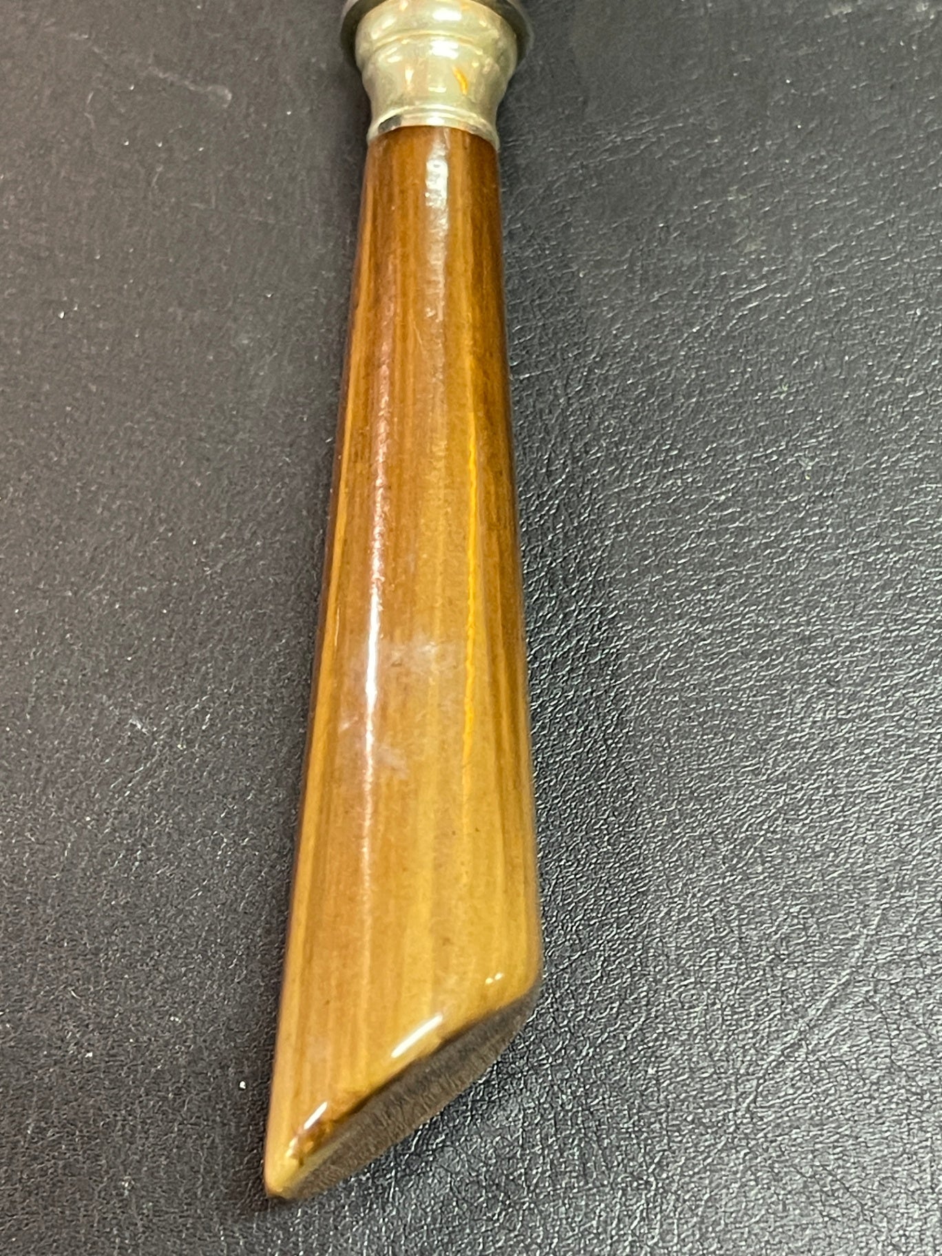 Buttermesser Horn Griff Metall Klinge floral graviert vintage