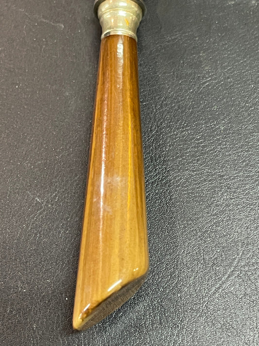 Buttermesser Horn Griff Metall Klinge floral graviert vintage