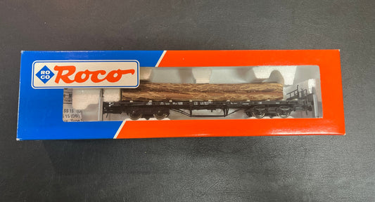 Roco H0 Flachwagen mit Baumstämmen Artikelnummer 46492001