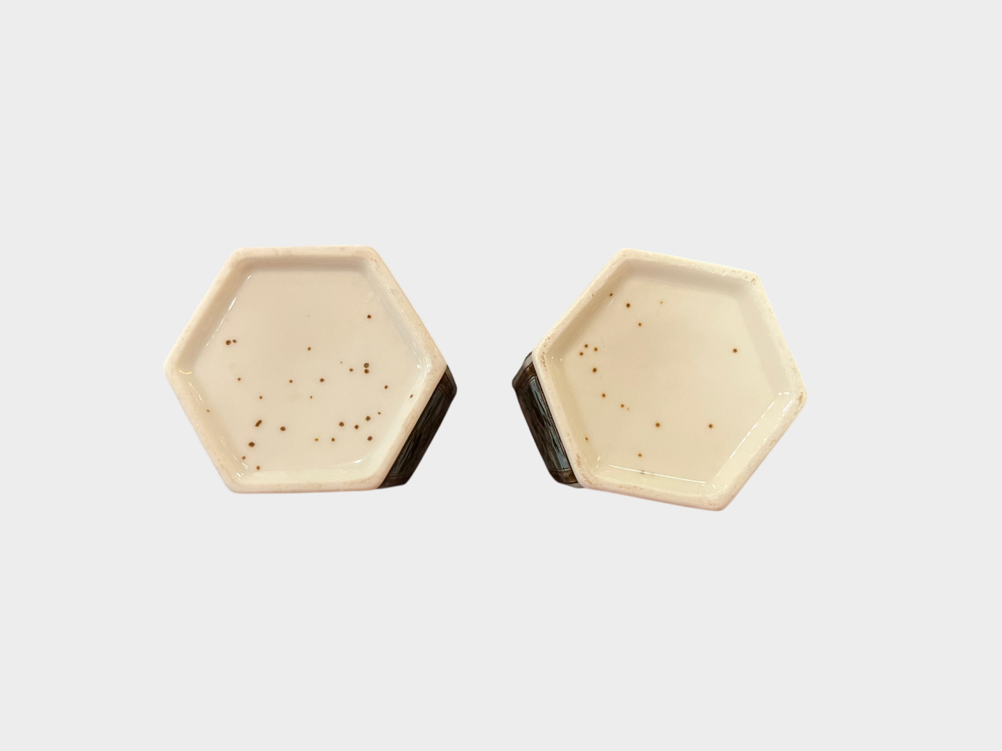 Teekannen Set Porzellan hexagonal handbemalt Enten Blumen Höhe 20 cm