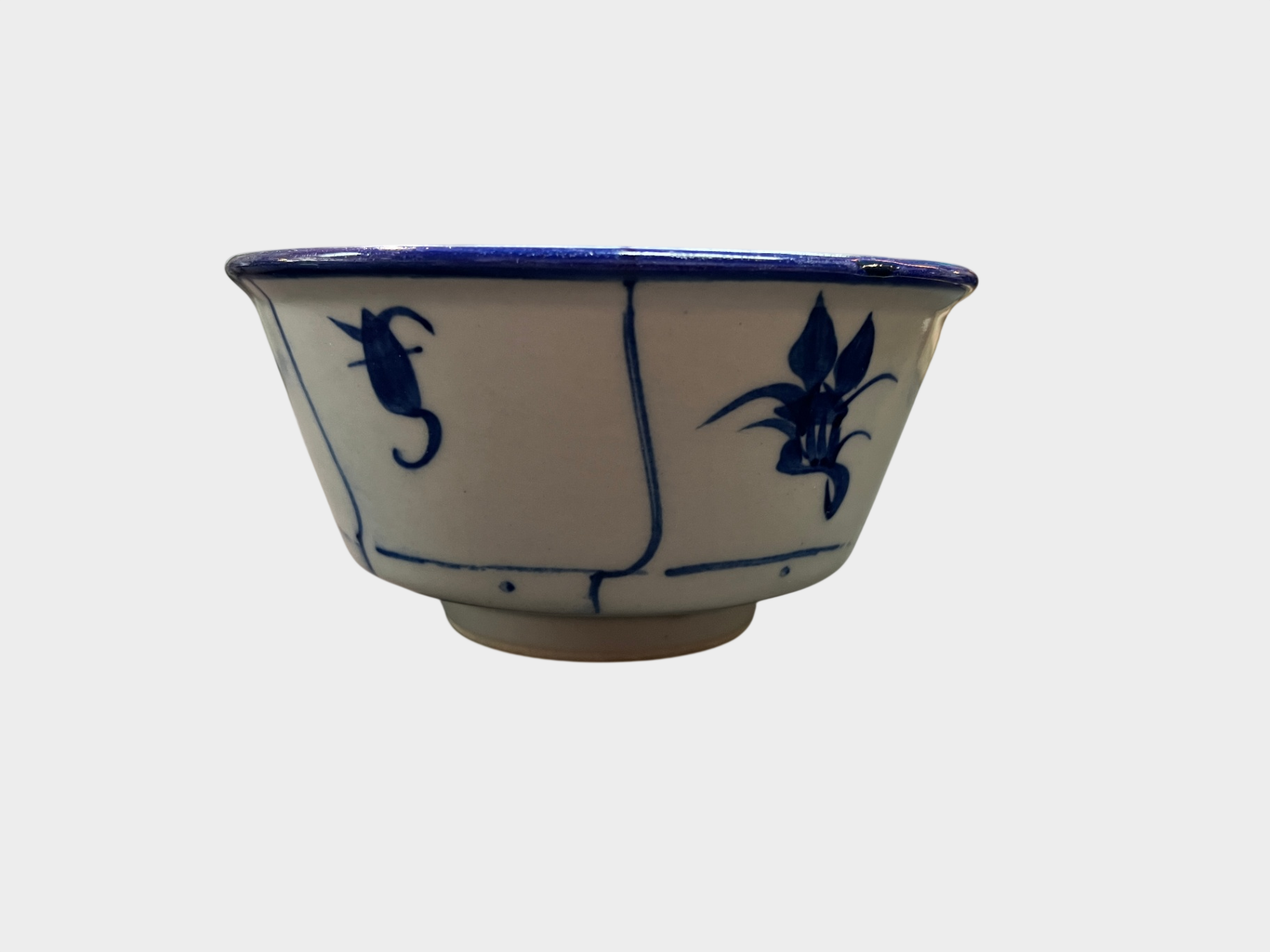 Handbemalte Keramikschalen 2 Stück blau weiß asiatisch Ø 12 cm