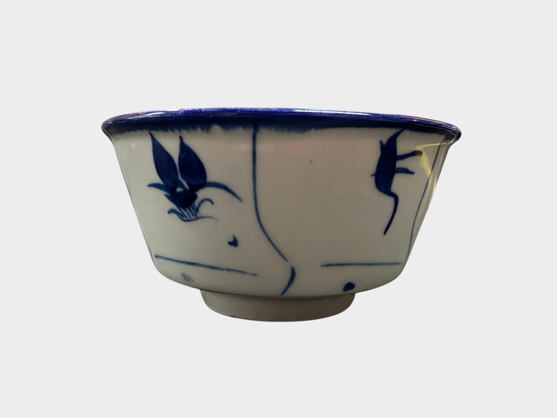 Handbemalte Keramikschalen 2 Stück blau weiß asiatisch Ø 12 cm