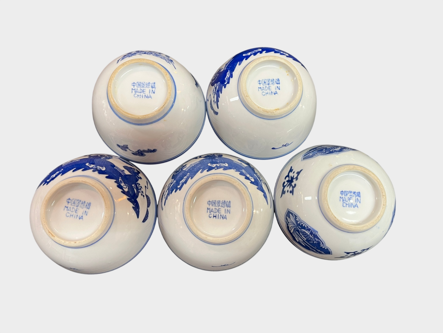 Porzellanschalen 5 Stück blau weiß China Jingdezhen Ø 11 cm