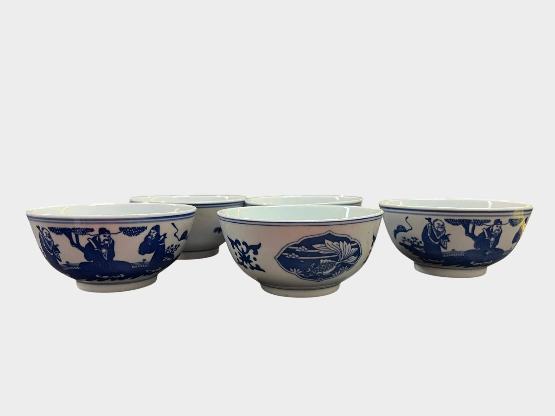 Porzellanschalen 5 Stück blau weiß China Jingdezhen Ø 11 cm