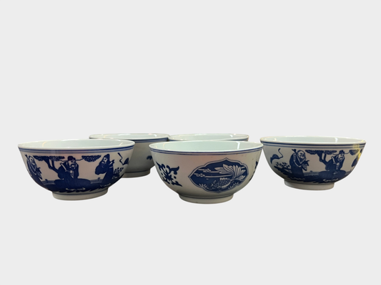 Porzellanschalen 5 Stück blau weiß China Jingdezhen Ø 11 cm