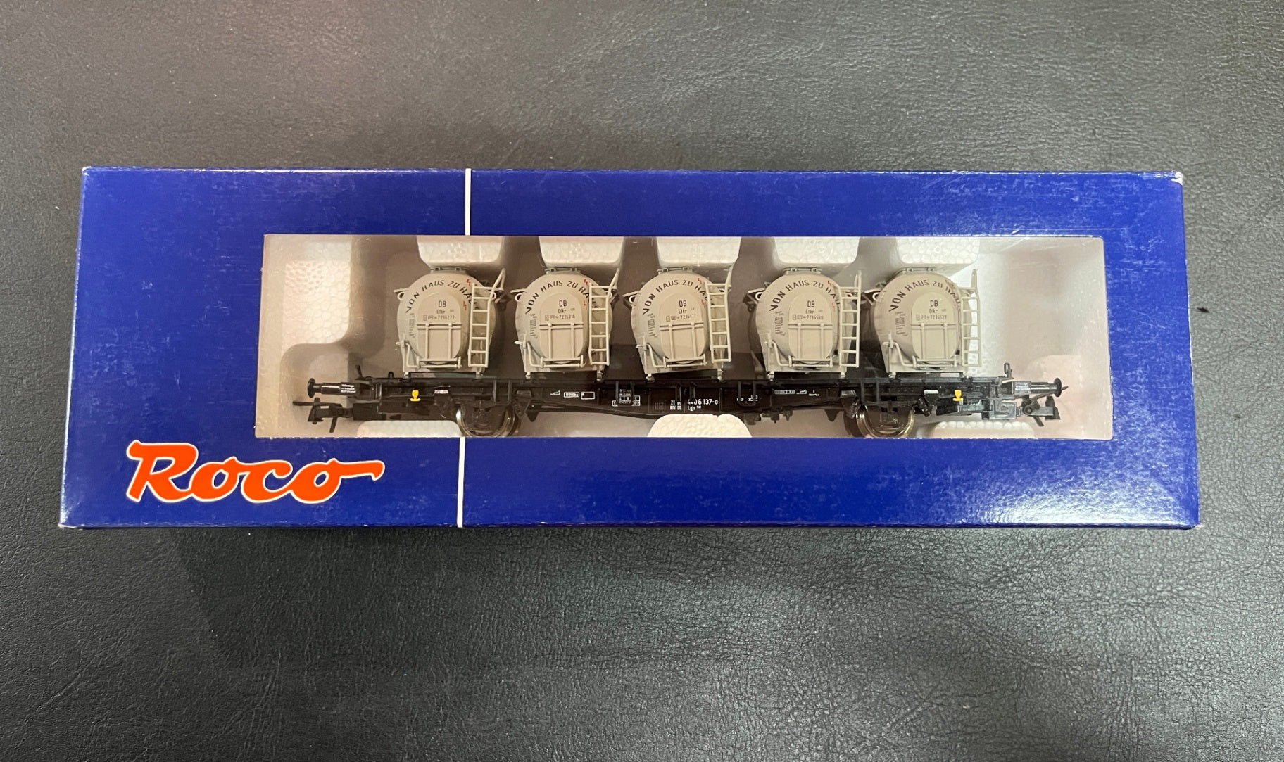 Roco 46538 H0 Behältertragwagen DB Von Haus zu Haus OVP