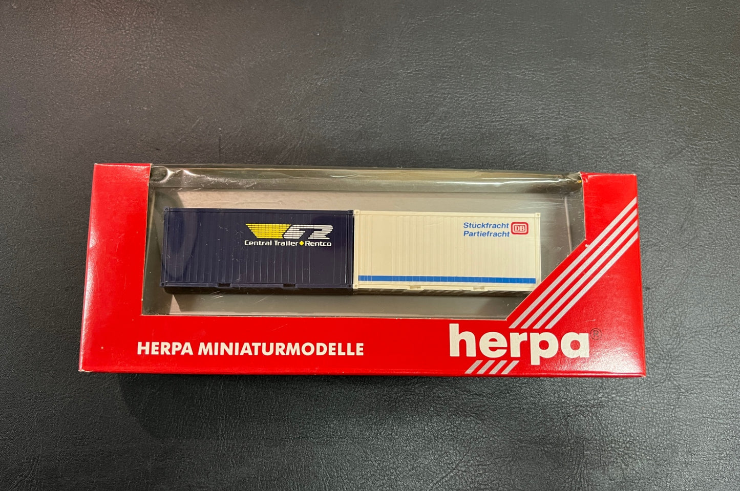 Herpa 075381 2 x Container  Central Trailer Rentco 1:87 Stückfract Partierfracht OVP