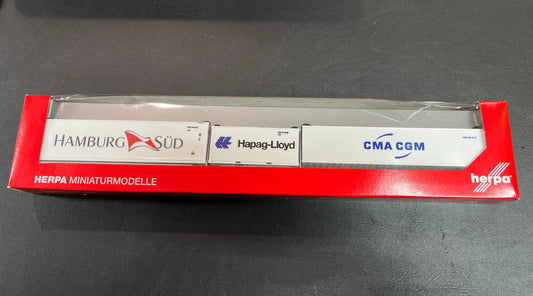 Herpa Kühlcontainer Set 076487 1:87 Hamburg Süd Hapag-Lloyd CMA CGM OVP