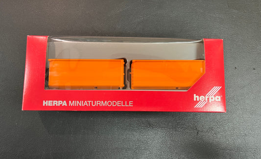 Herpa Zubehör 2 x Abrollmulden Orange H0 1:87 Neuwertig OVP