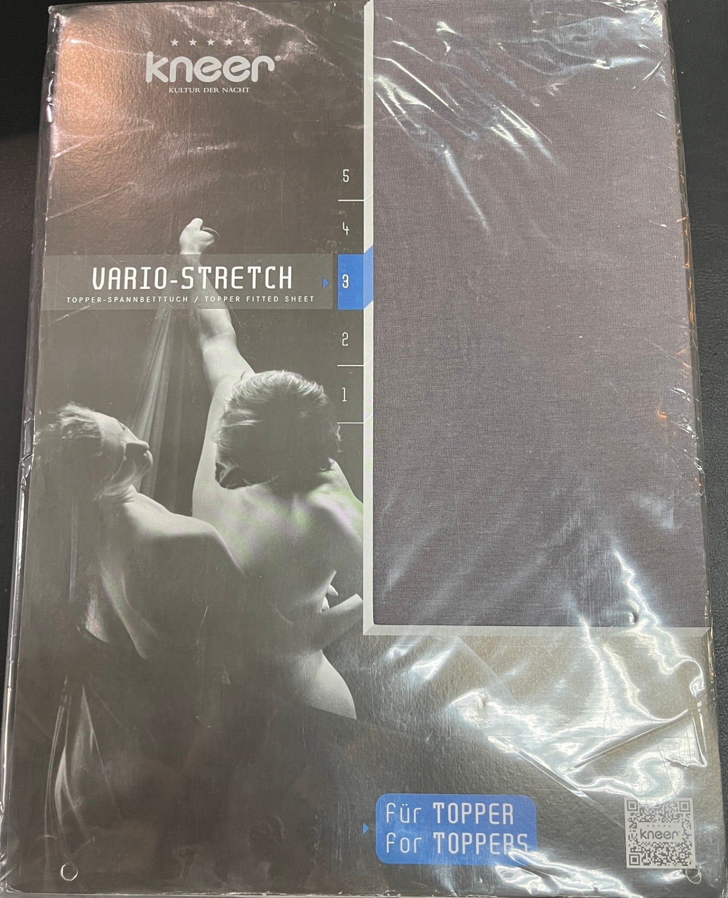 NEU Kneer Vario Stretch Topper Spannbetttuch 100x210 cm Farbe Schiefer 84 OVP