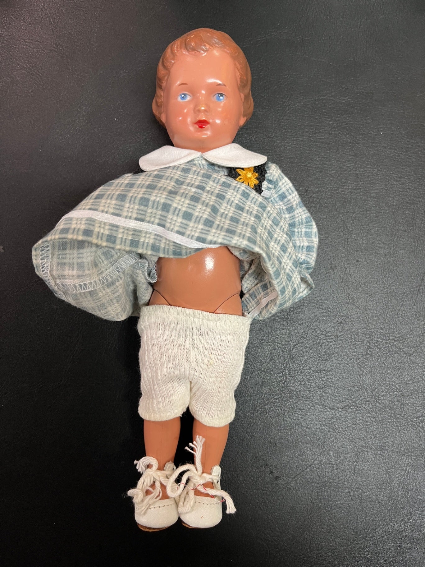 Cellba Trachtenpuppe Zelluloid ca 22 cm Kleidung original