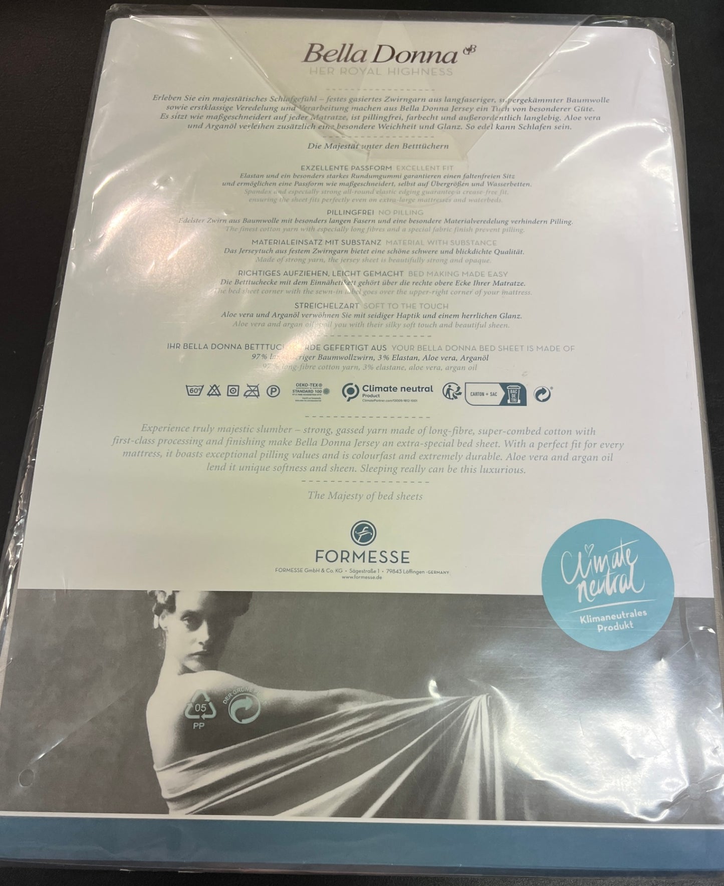 NEU Formesse Bella Donna Jersey Spannbettlaken Grau 90x190 cm bis 100x220 cm OVP