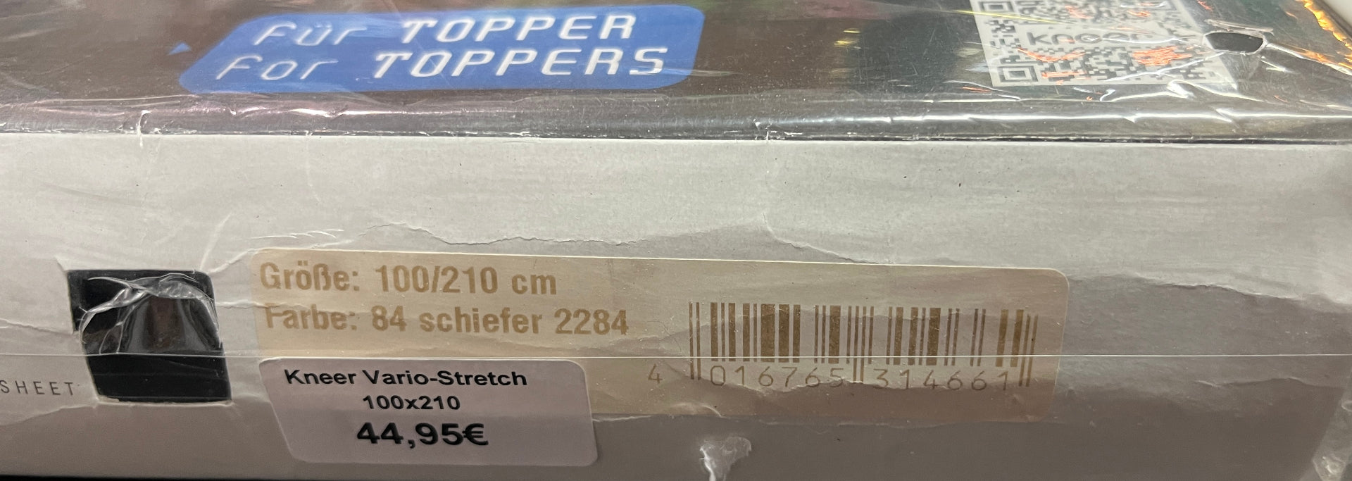 NEU Kneer Vario Stretch Topper Spannbetttuch 100x210 cm Farbe Schiefer 84 OVP