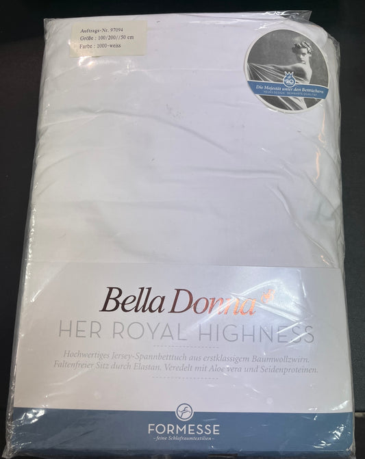 NEU Formesse Bella Donna Alto Jersey Spannbettlaken 100x200x50cm Weiß OVP
