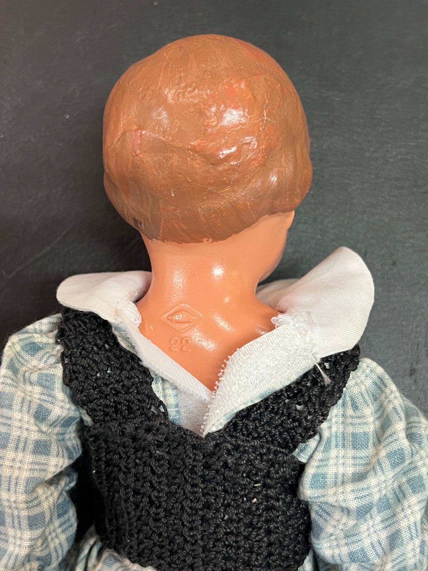 Cellba Trachtenpuppe Zelluloid ca 22 cm Kleidung original