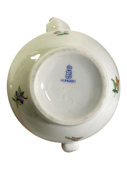 Porzellan Kanne Teekanne Hungary Ungarn Blumen Schmetterling Deckel Goldrand ca 15 cm