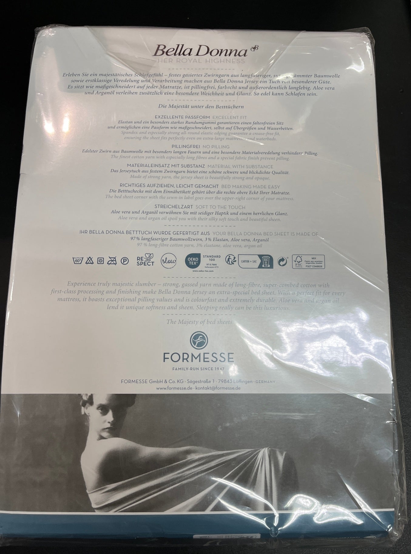 NEU FORMESSE Bella Donna Jersey Spannbetttuch Weiss 200x220 - 200x240 cm