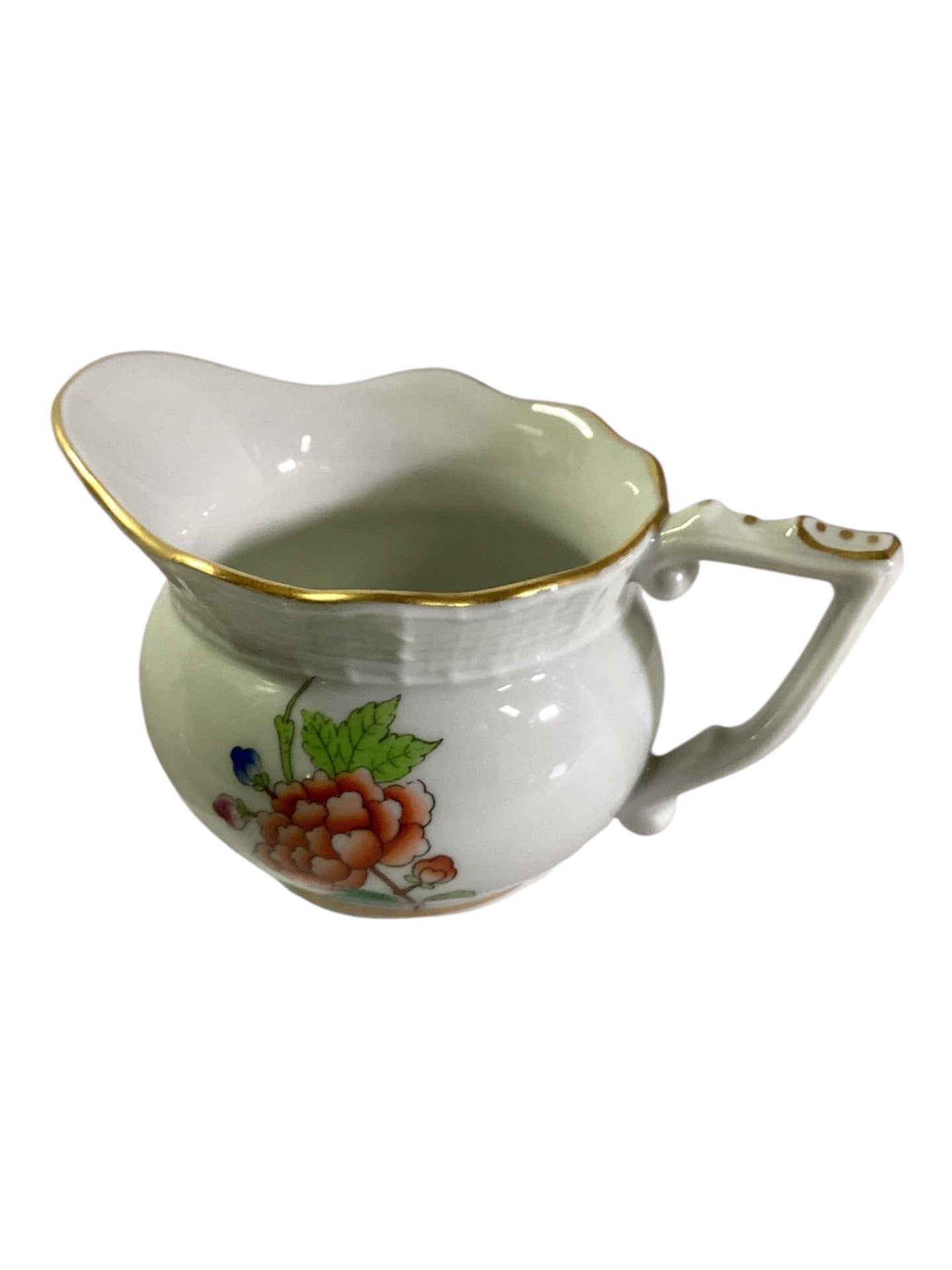 Porzellan Milchkännchen Hungary Blumen Goldrand Sahnekännchen