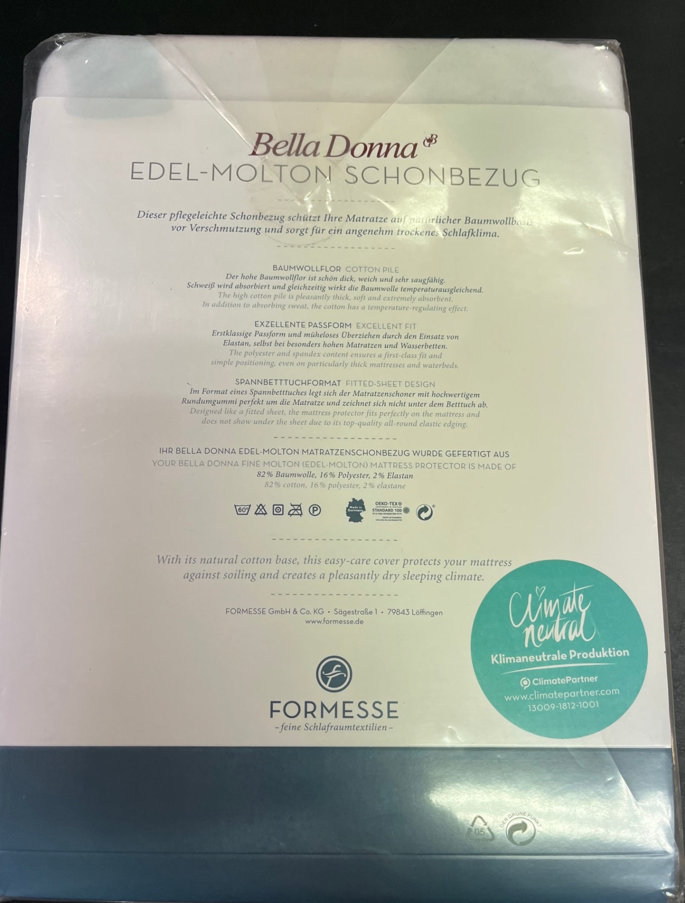 NEU Formesse Bella Donna Edel Molton Schonbezug Alto Weiß 90x190/200-100x220 cm