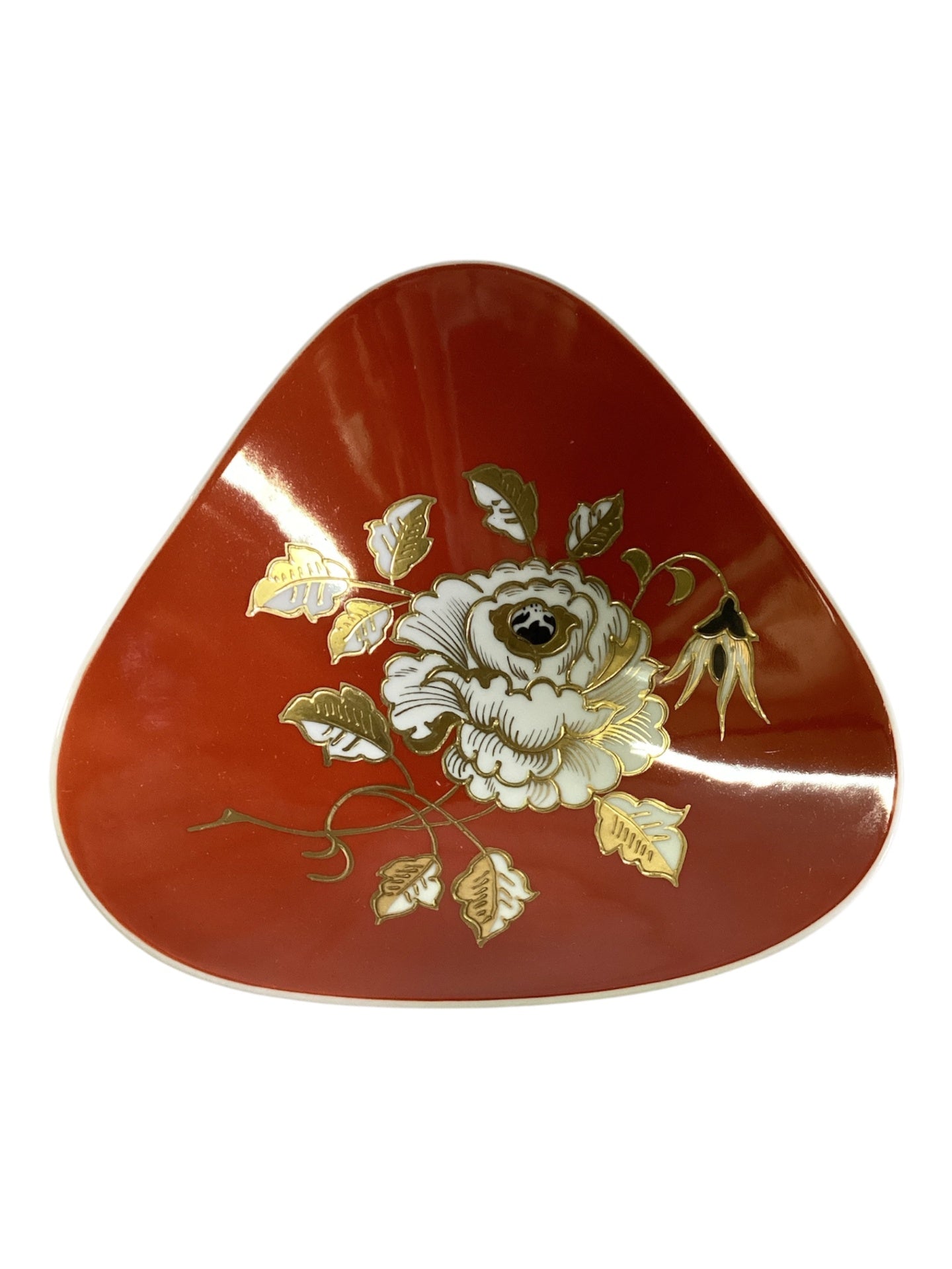 Porzellan Schale Rot Golddekor handgemalt ca 17 cm
