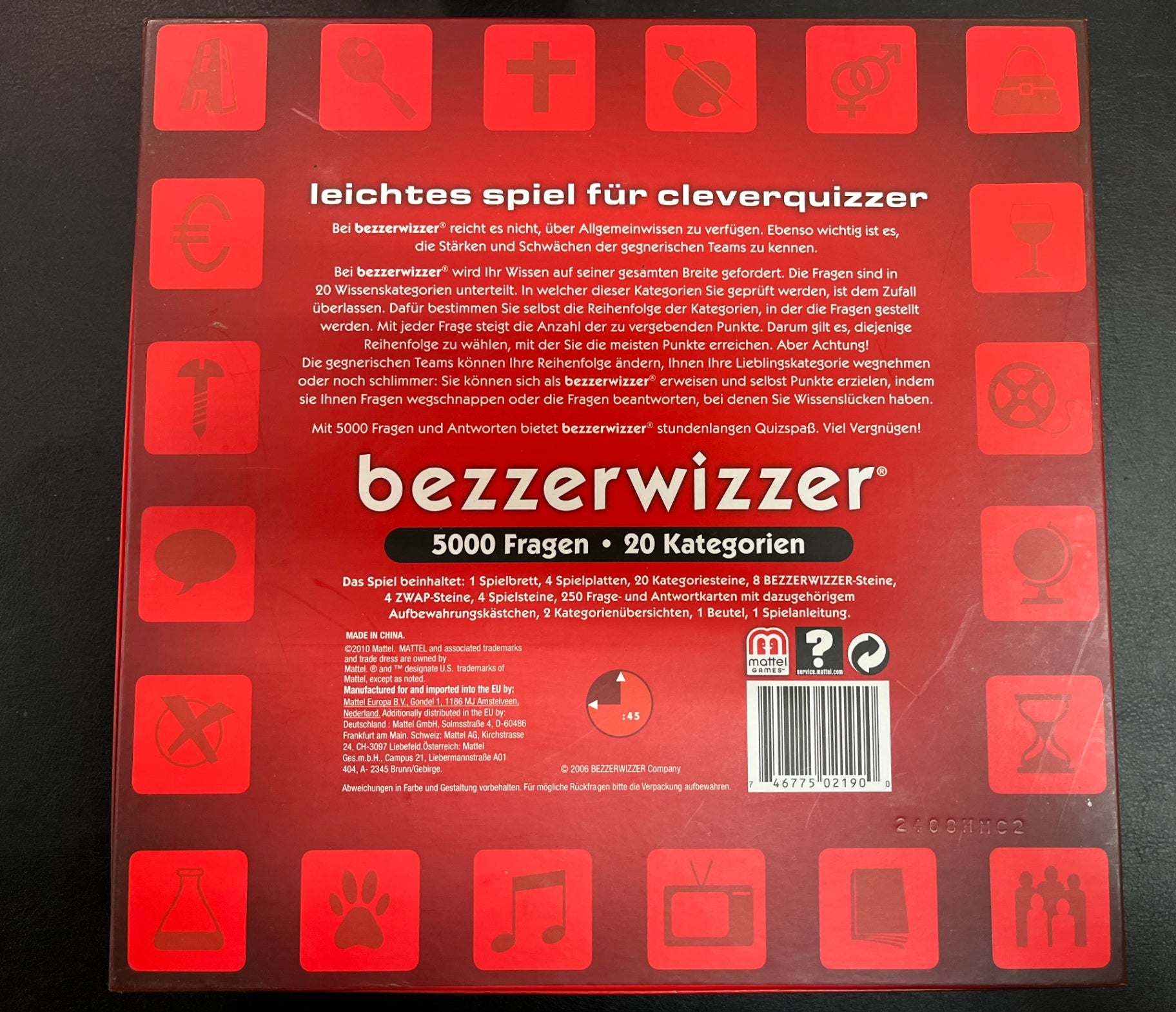 Bezzerwizzer Quizspiel 5000 Fragen Komplett Brettspiel Mattel