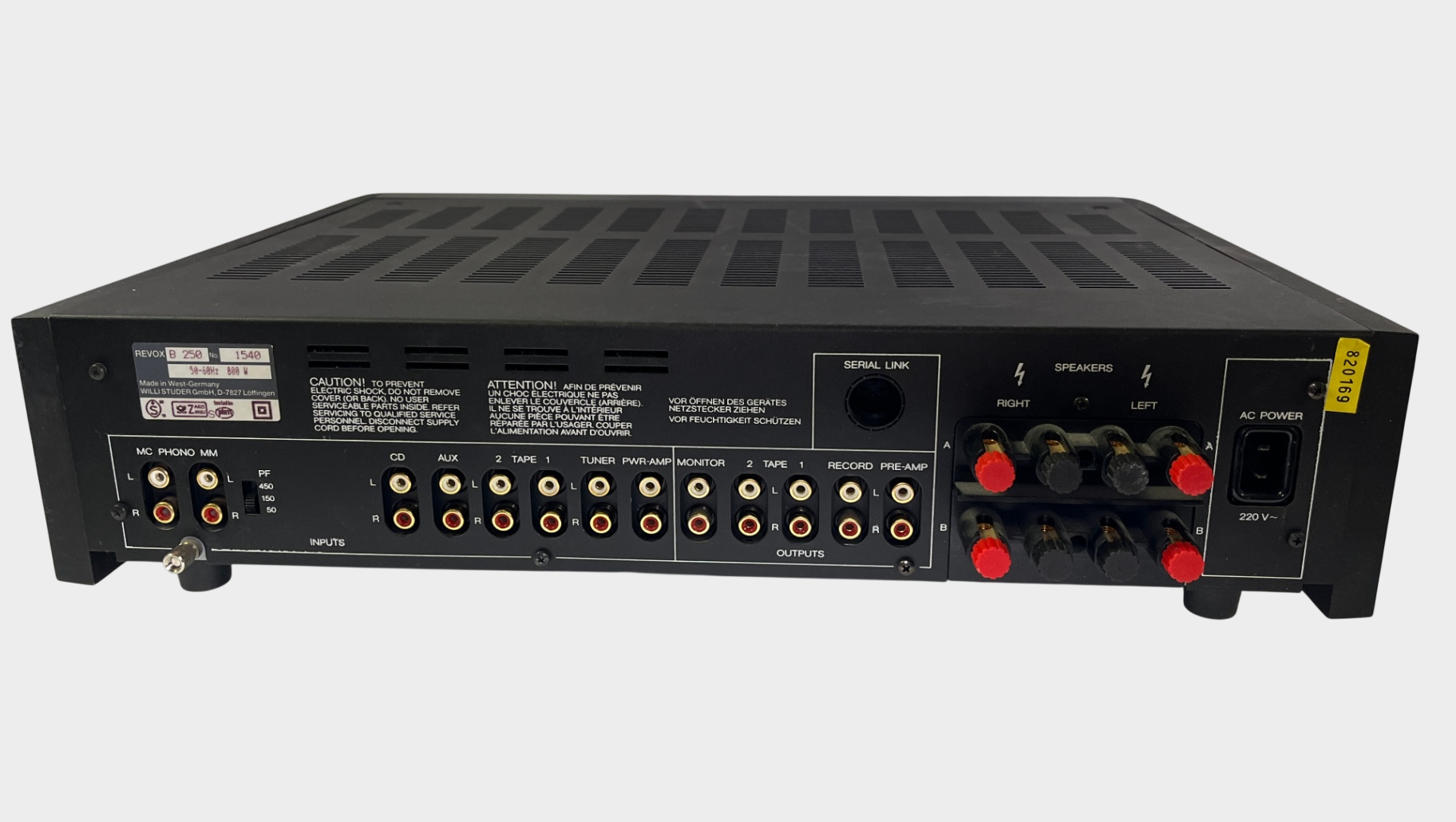 ReVox B250-E HiFi Vollverstärker – geprüft – anthrazit – Made in West Germany