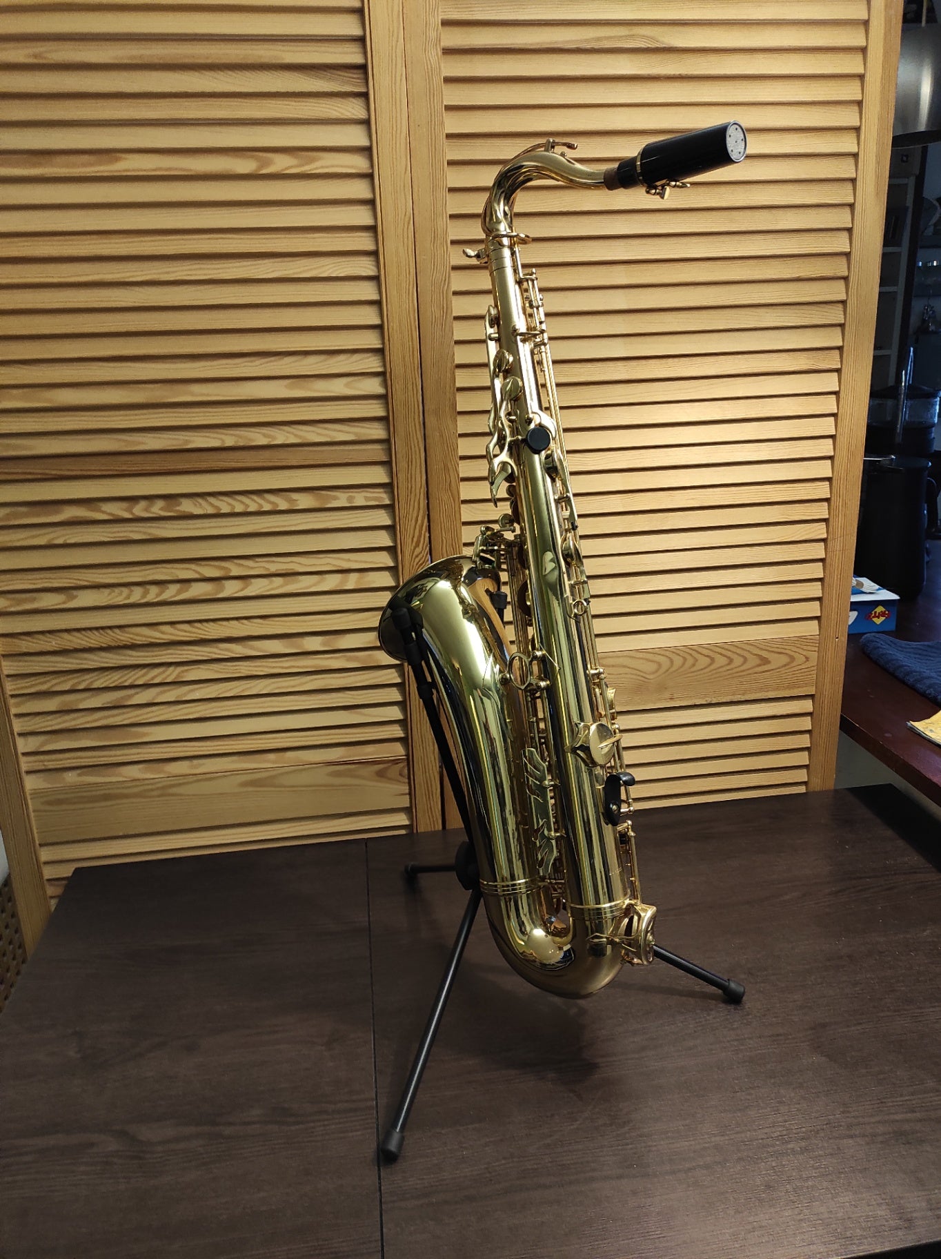 Prestini Tenor Saxophon mit Koffer Zubehör – defekt / S-Bogen verbeult – Bastler