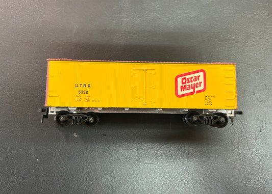 H0 US Kühlwagen Oscar Mayer UTRX 5332 gelb Modellbahn