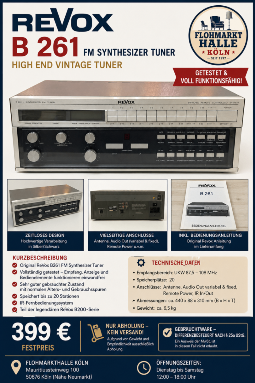 ReVox B261 Synthesizer FM Tuner HighEnd  Vintage getestet