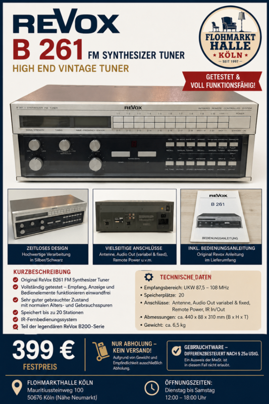 ReVox B261 Synthesizer FM Tuner HighEnd  Vintage getestet