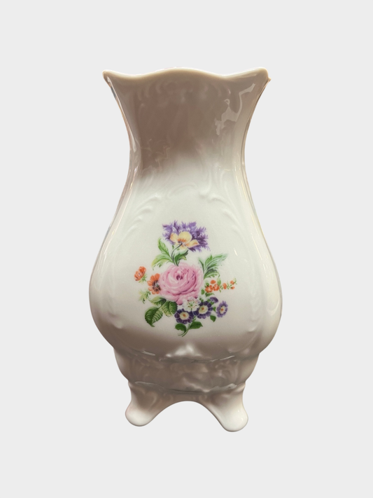 Unterweissbach Porzellan Vase Blumenmotiv Made in GDR 14 cm