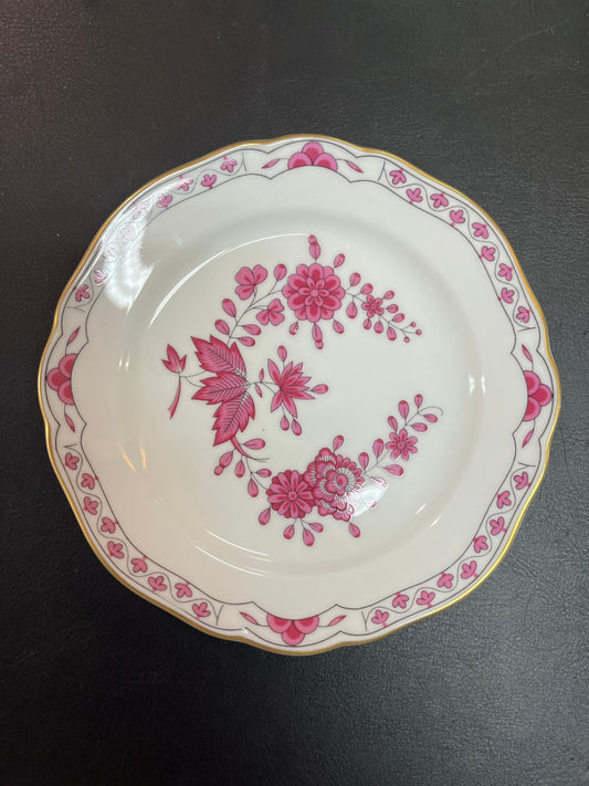 Hutschenreuther Porzellan Teller rosa Blumendekor Goldrand 15 cm