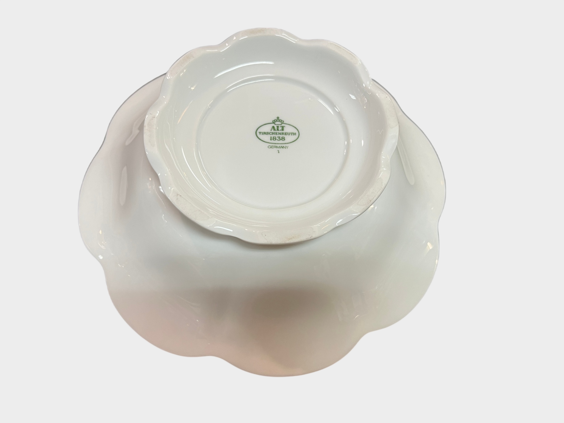 Alka Kunst Bavaria Schale Porzellan Goldrand Blumen 22 cm