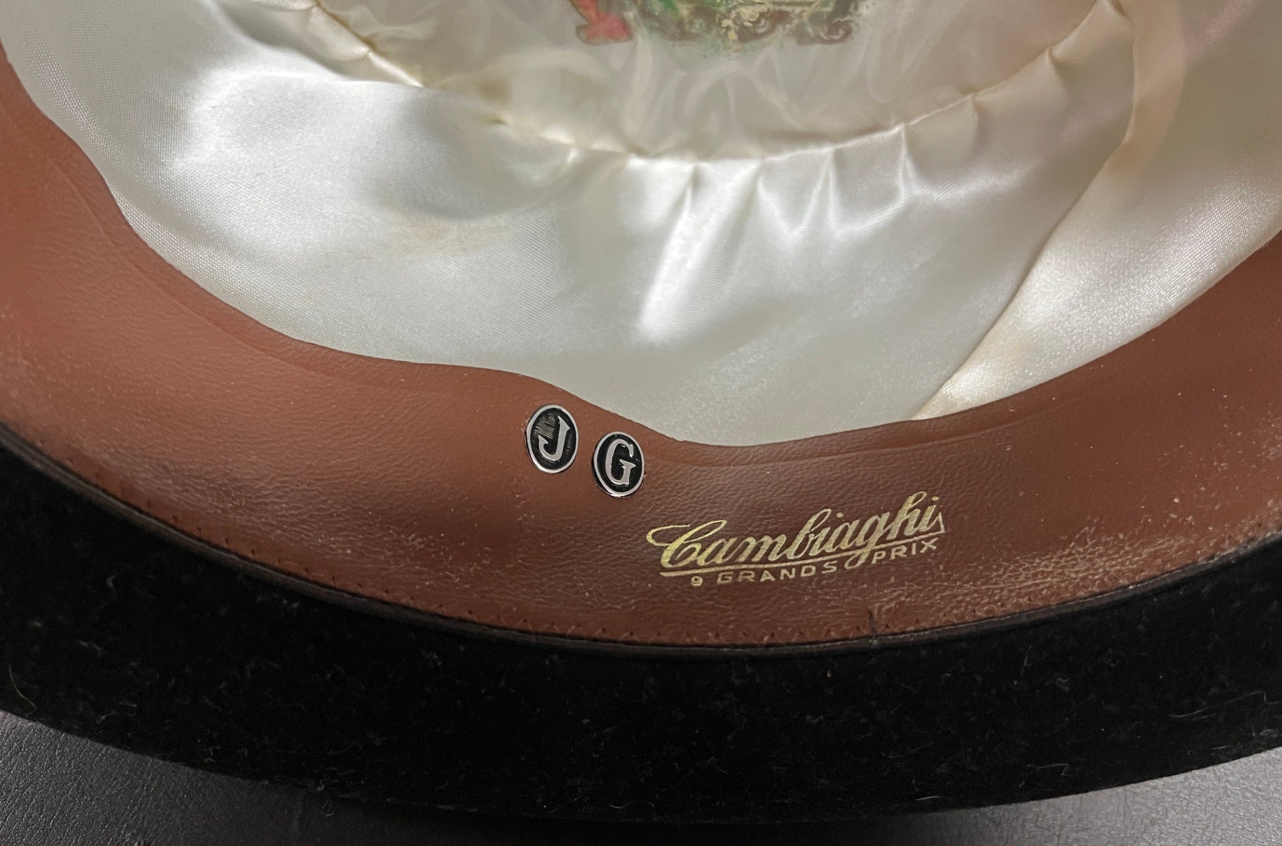 Cambiaghi Herrenhut Schwarz Filzhut Gr. 56 Italien Vintage