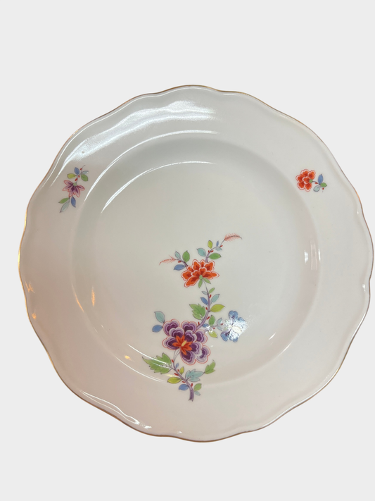 Meissen Porzellan Schale Blumendekor Goldrand 16 cm