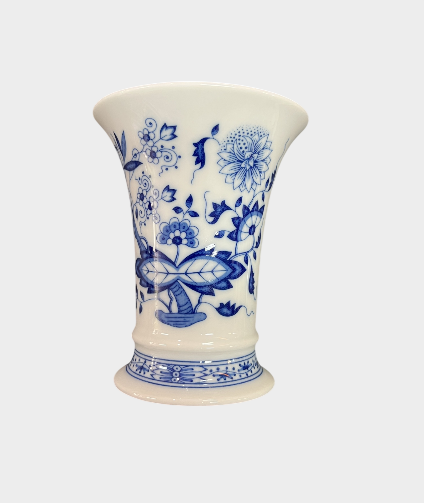 Hutschenreuther Vase Zwiebelmuster Porzellan blau weiß 11 cm