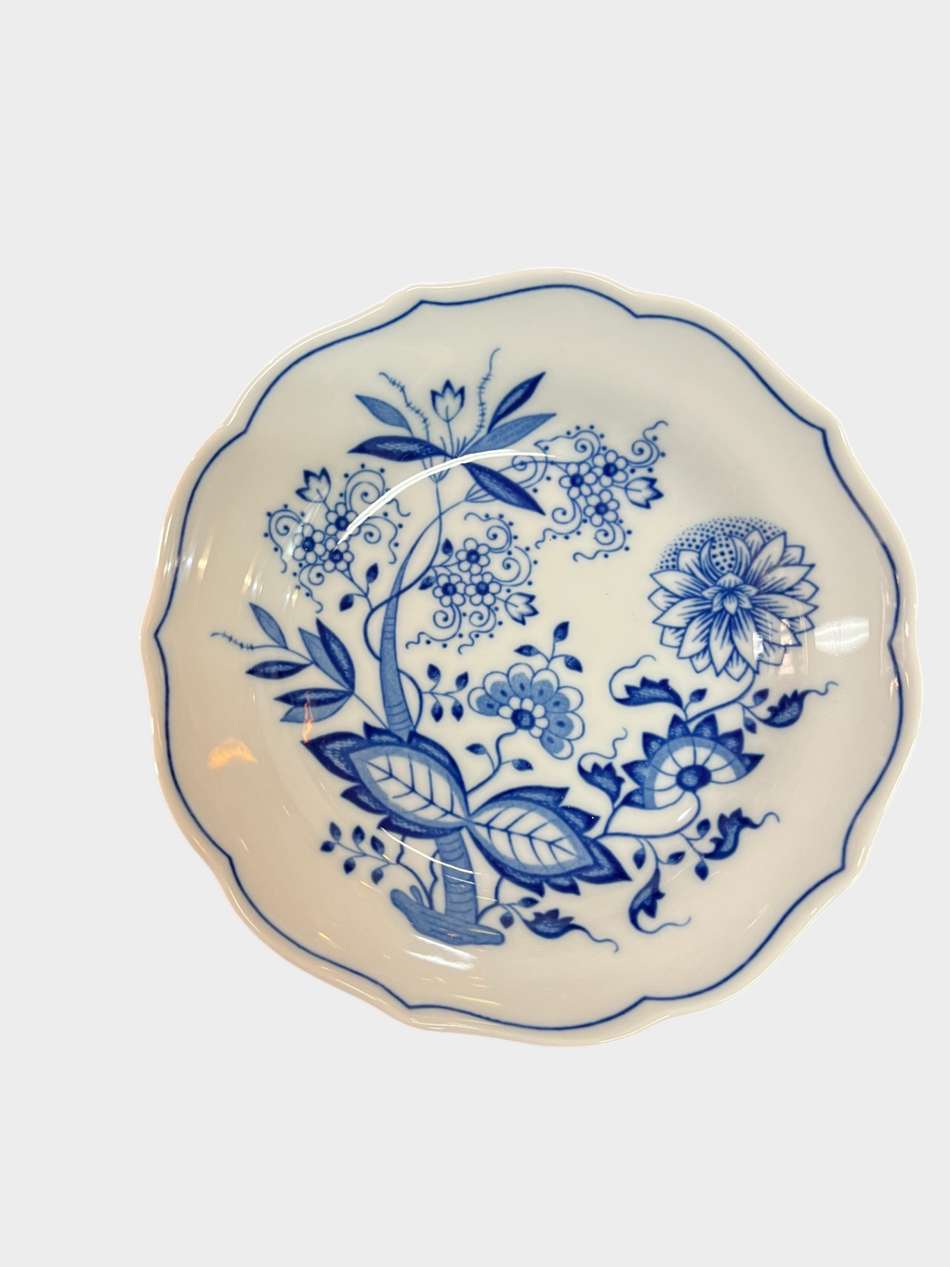 Hutschenreuther Zwiebelmuster Untertassse Schale Teller Porzellan blau weiß 14 cm.