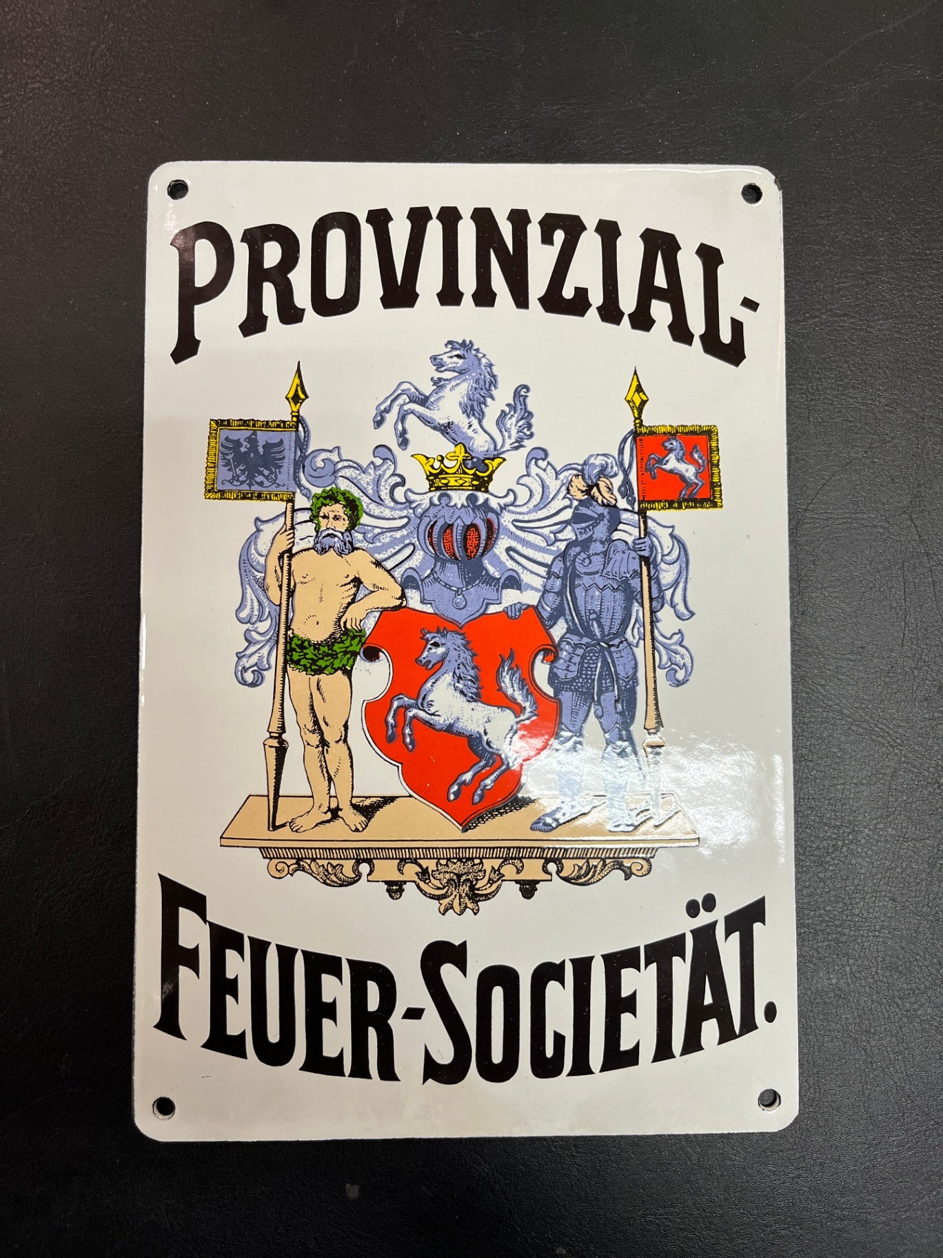 Altes Emailschild Provinzial Feuer Societät 24 x 16 cm