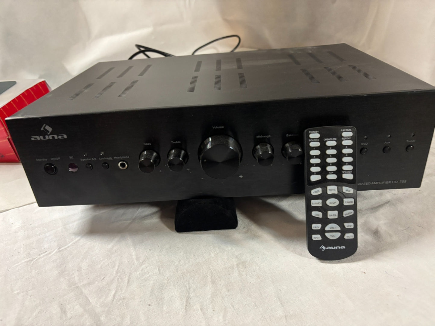 Auna CD-708 Stereo Vollverstärker Verstärker schwarz mit Fernbedienung