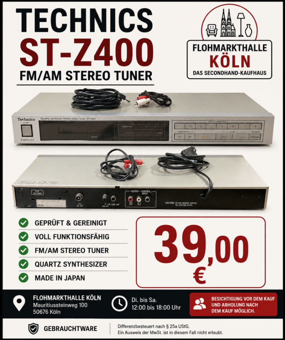 Technics ST-Z400 FM AM Stereo Tuner Quartz Synthesizer geprüft