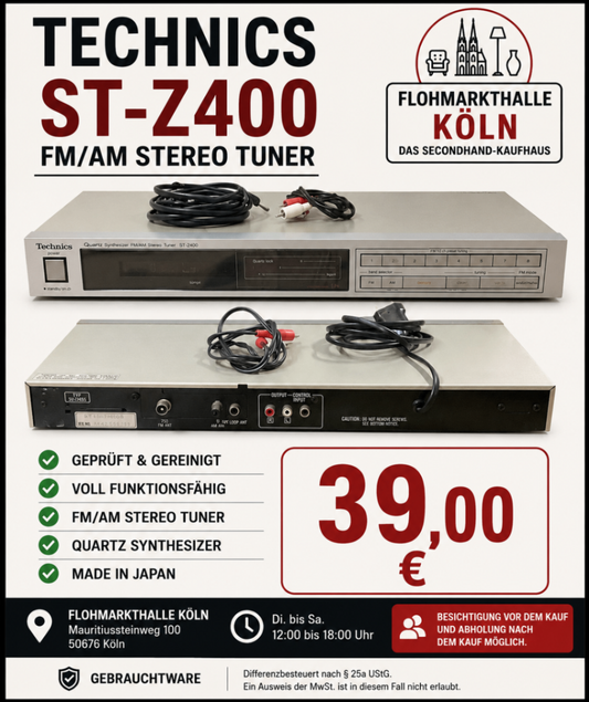 Technics ST-Z400 FM AM Stereo Tuner Quartz Synthesizer geprüft
