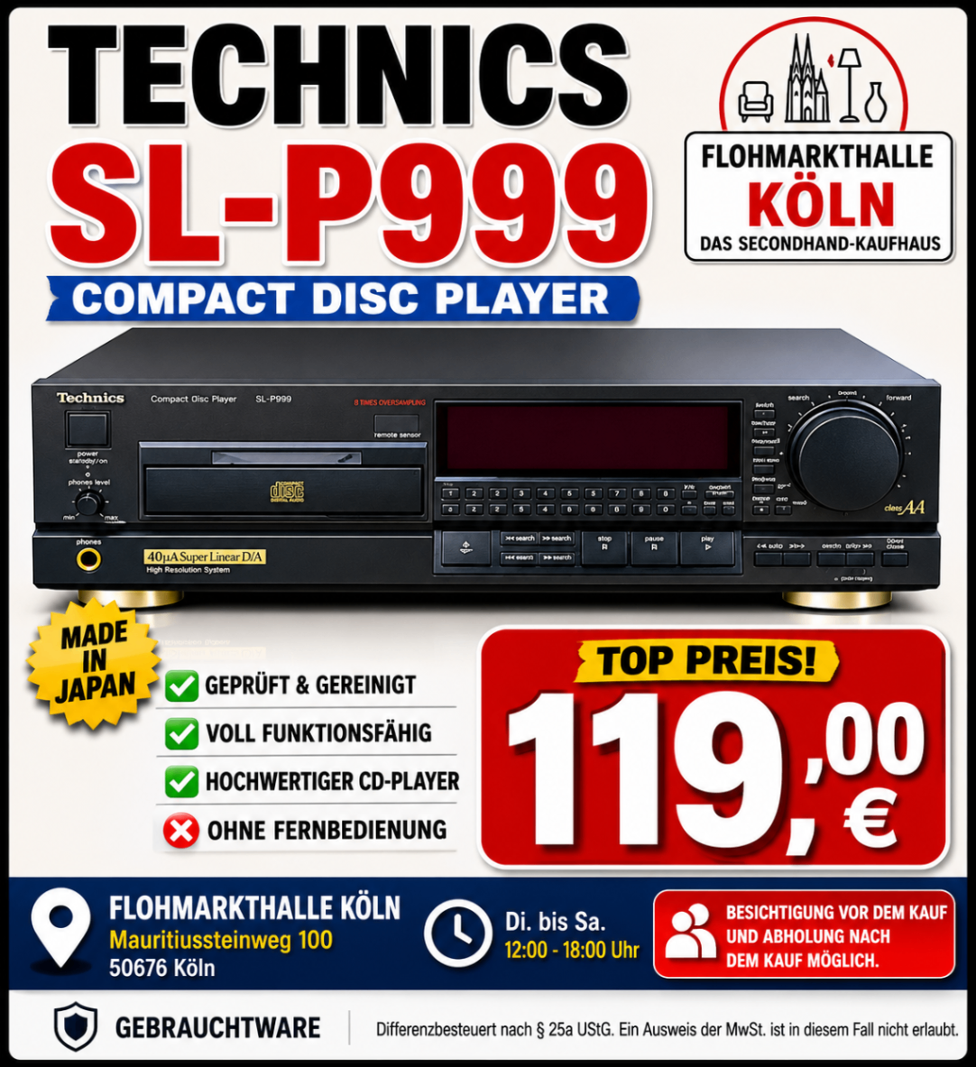 Technics SL-P999 CD Player geprüft voll funktionsfähig Made in Japan