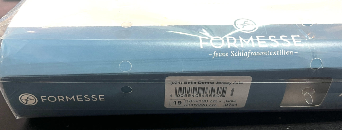 NEU Formesse Bella Donna Jersey Spannbettlaken Grau 180x190-200x220 Boxspring