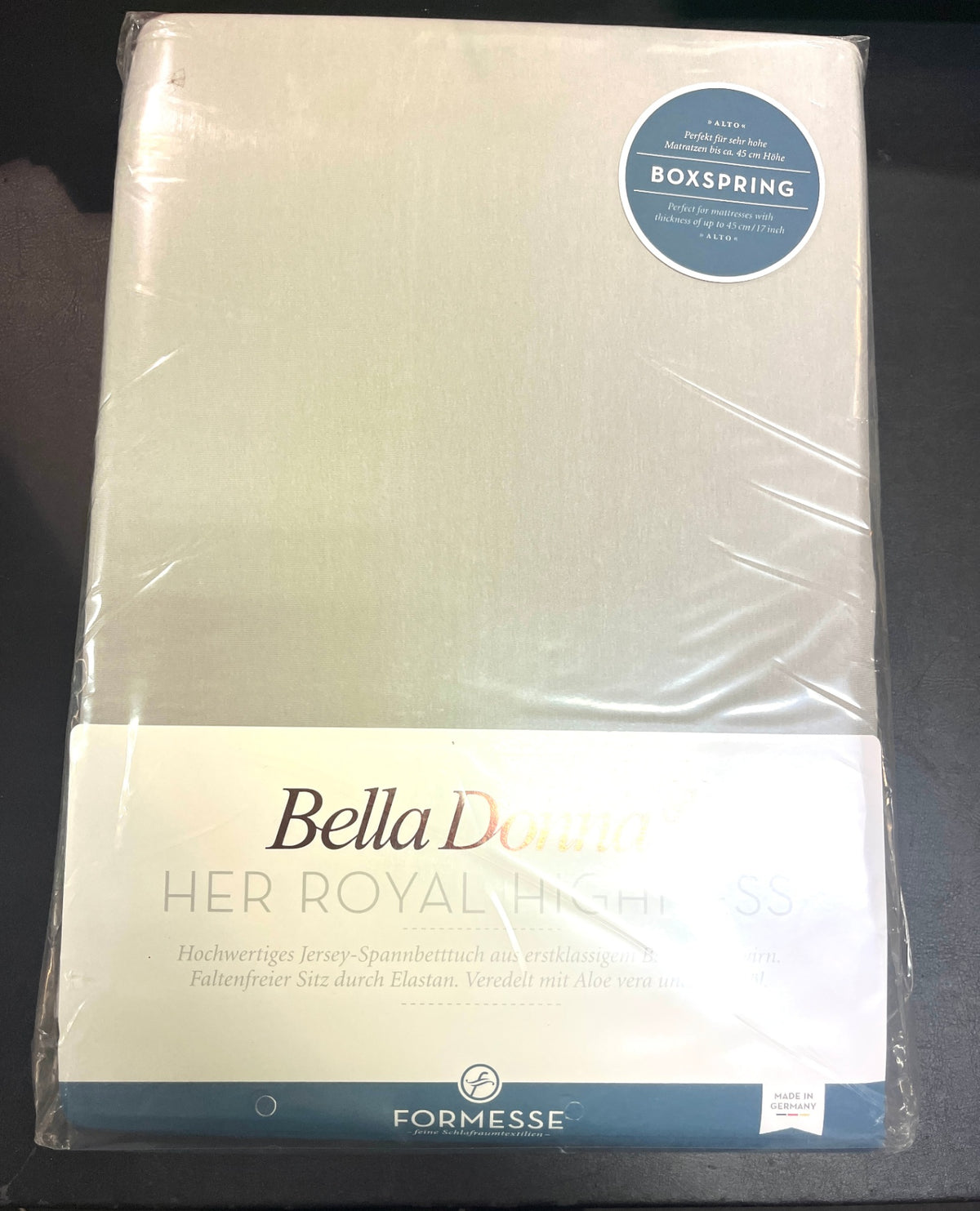 NEU Formesse Bella Donna Jersey Spannbettlaken 0701 Grau 180x190-200x220 Boxspring